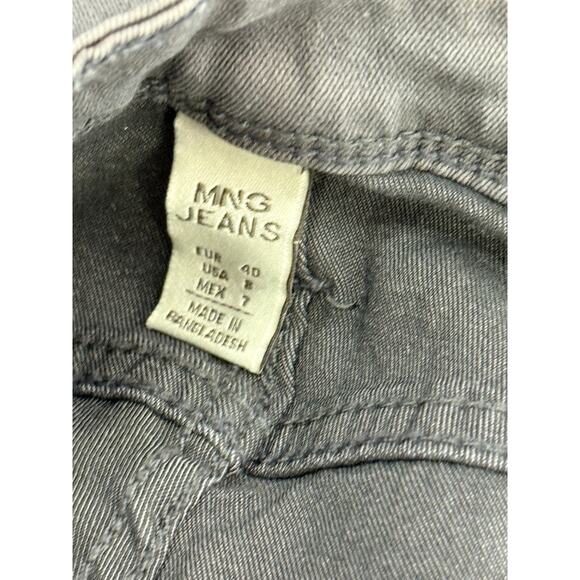 MNG Mango New Paty Skinny Gray To Ankle Casual Denim Jeans Pants Size 8 - Picture 8 of 10